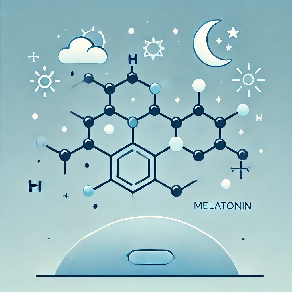 Melatonin molecule in serene sleep setting
